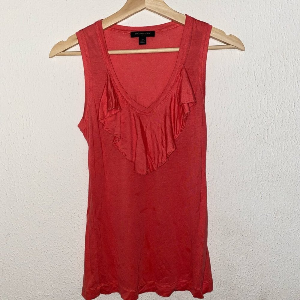 Banana Republic Ruffled Dark Pink Top